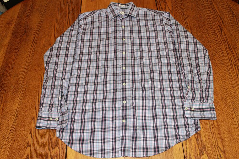 Peter Millar Shirt Mens Large Plaid Button Down Dress Casual Long Sleeve